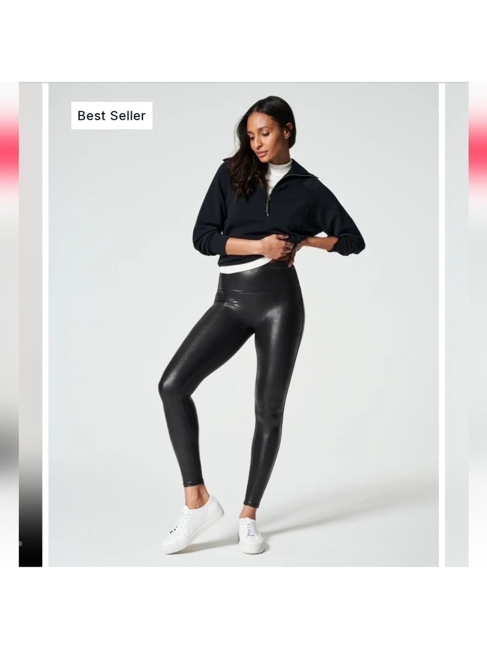SPANX WOMEN'S Faux Leather Leggings MEDIUM size NEW